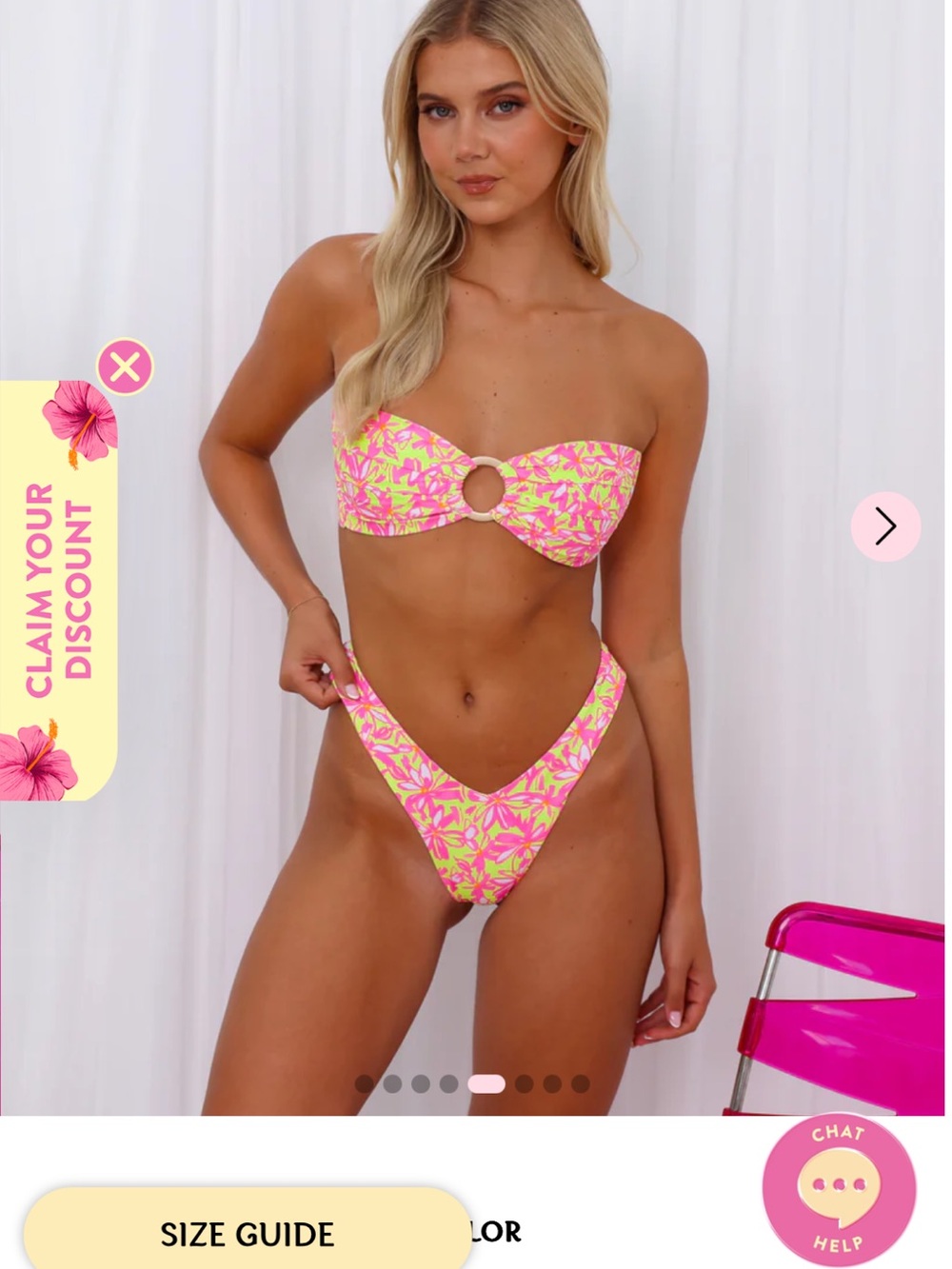 Kulani kinis y Cheeky Bikini Bottom - Sherbet Skies and triangle top - Picture 4 of 6